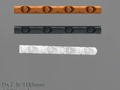 Decorative molding 9-17mm width set Free 3D model