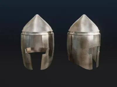 Medieval city guard helmet Low-poly 3D model