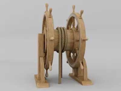 Ships Wheel from a Ship of the line -ship 3D model