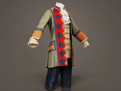 Star Decorated Historic Costume Low-poly 3D model