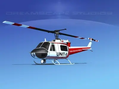 Bell 204 Chippewa Rescue 3D model