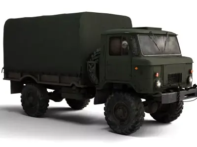 1966 Gaz 66A High-Detail Rigged Soviet Military Truck 3D Model  3D model
