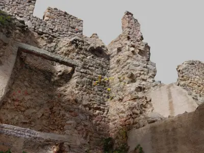 Castle Ruins Walls Scanned PBR Low-poly 3D model