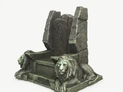 Lion Throne Low-poly 3D model