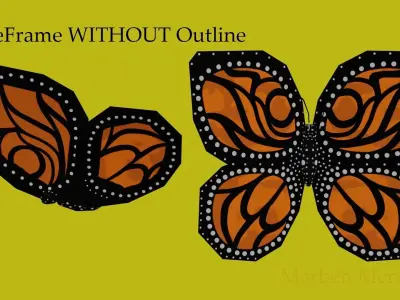 Low-Poly Cartoon Butterfly Low-poly 3D model