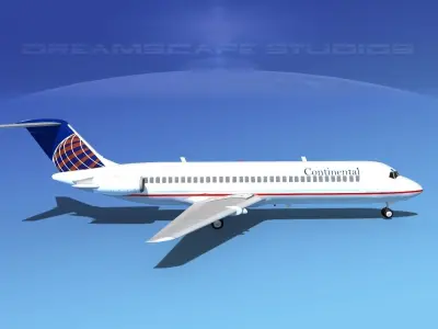Douglas DC-9-30 Continental 3D model