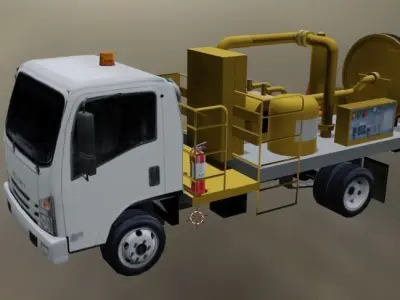 isuzu hidrant type airport fuel truck Low Poly Blank Low-poly 3D model