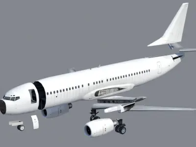 B737-400 Classic  Static Blank Low-poly 3D model