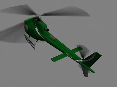 As-350 V3 Helicopter Low-poly 3D model