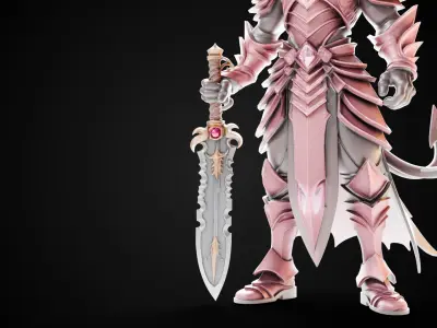 Stylized Sword - Dragonbane Greatsword Ashfang - Game Ready Free 3D model