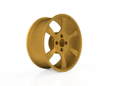 wheel car Low-poly 3D model