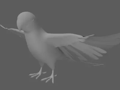 Green Parrot 3D model