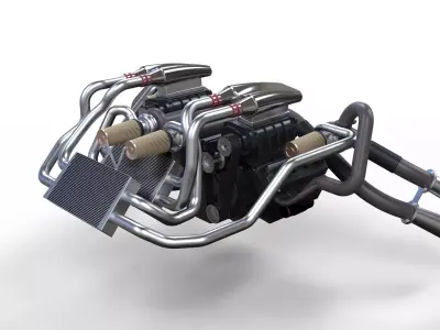 Double engine V8 3D model