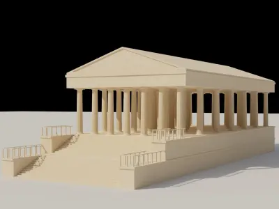 Temple 3D model completed textures and materials 3D model