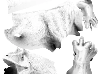 Dinosaur Allosaurus Fragilis Low-poly 3D model