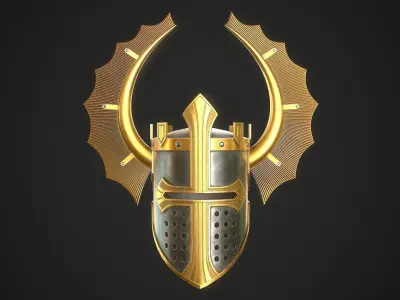 Knight Helmet 08 Low-poly 3D model