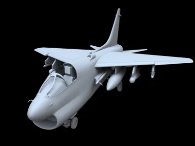 LTV A-7D Corsair II Free low-poly 3D model