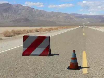 ROAD ELEMENTS Low-poly 3D model