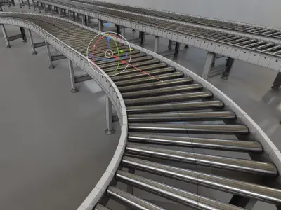 Conveyor belt system for Manufacturing 3D model