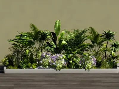 flower border design 3D model