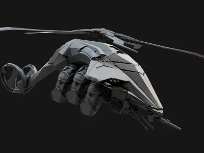 Sci-Fi Helicopter 3D model