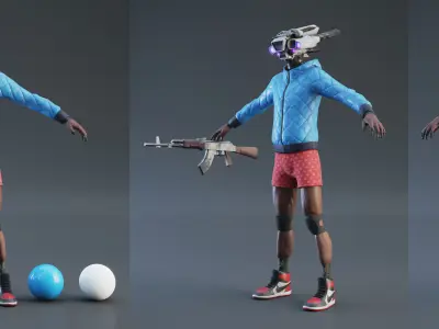 Game ready animated Robot model Murtaugh Free low-poly 3D model