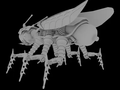 Robo BeeFly Low-poly 3D model