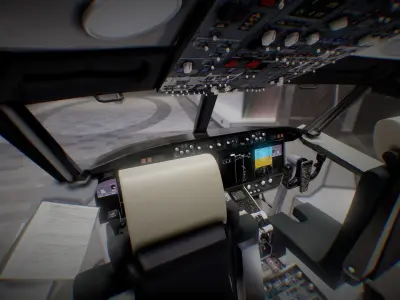 Boeing 737 Max Airplane Cockpit Low-poly 3D model