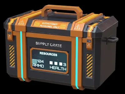 A game ready sci fi supply crate Low-poly 3D model