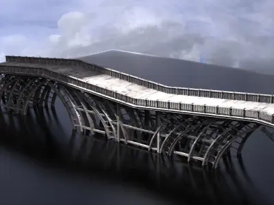 Dark Epic Fantasy Patterned bridge Historic 3D model