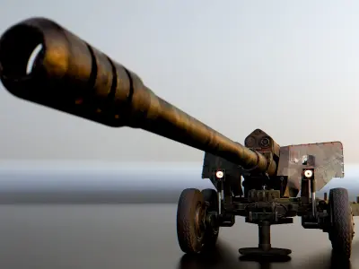 2A36 Giatsint-B - Soviet 152mm towed field gun Low-poly 3D model