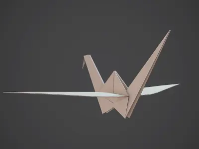  Origami low poly game assets 488 tris Low-poly 3D model