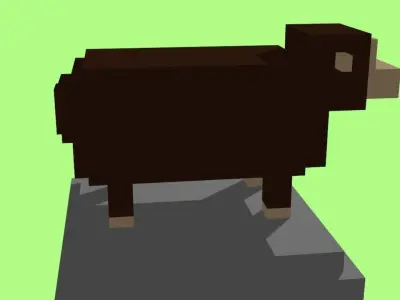 VOXEL SHEEP - MODEL 3 Low-poly 3D model