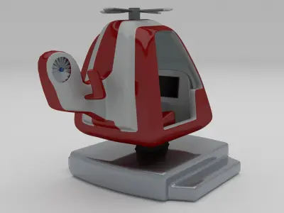 Coast Gurad Kiddie Ride Low-poly 3D model