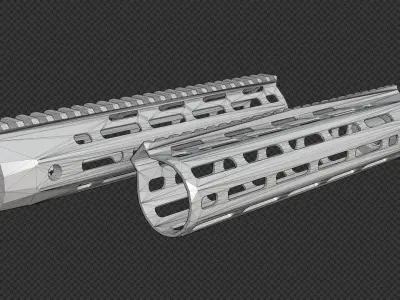 AR-15 KAC URX4 10Inch M-LOK Handguard Low-poly 3D model