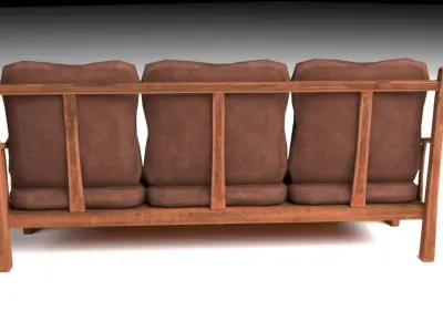 Couch leather sofa Free low-poly 3D model