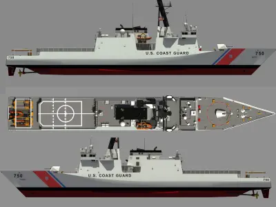 USCGC BERTHOLF US COAST GUARD CUTTER 3D model