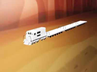 Military Train Low-poly 3D model
