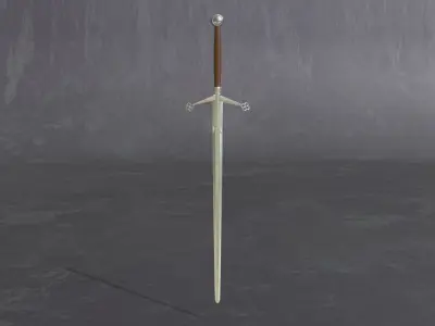 medieval scottish claymore - two-handed sword - PBR 3D model Low-poly 3D model