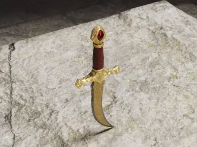 Realistic Game Ready Dagger Set 01 Low-poly 3D model