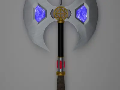 Fantasy Battle Axe Low-poly 3D model