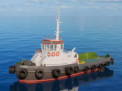 Tugboat workboat 3D model
