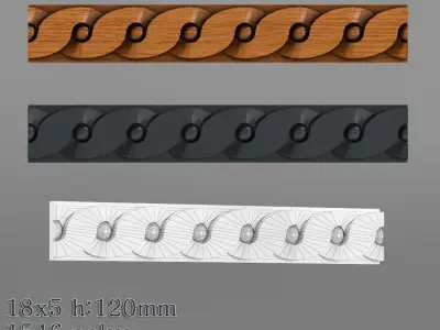 Decorative molding 18-28mm width set Free 3D model
