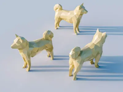 Lowpoly Dog 001 3D model