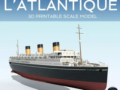 Print ready SS L ATLANTIQUE ocean liner 3D print model