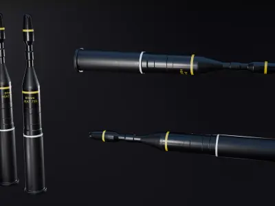 84mm HEAT 758 Carl Gustaf M3-M4 Low-poly 3D model