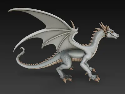 Dragon Realistic 3D Model Basic - Low Poly Realistic Low-poly 3D model