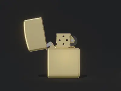 Gold lighter 3D model Low-poly 3D model
