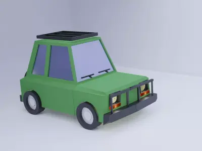 Low Poly Offroad car Free low-poly 3D model
