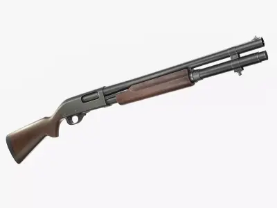 Remington 870 Shotgun Low-poly 3D model